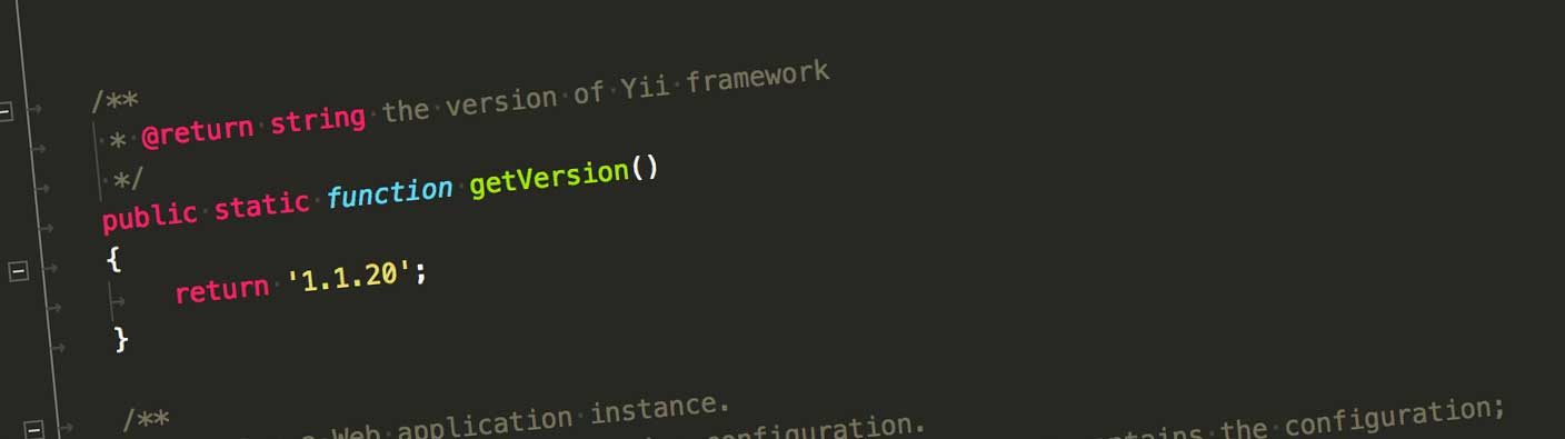 Image of Yii 1 codebase, showing getVersion() function